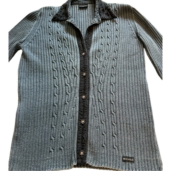 Blue Willi’s Cable Knit Cardigan Sweater - Size XL - Picture 3 of 11